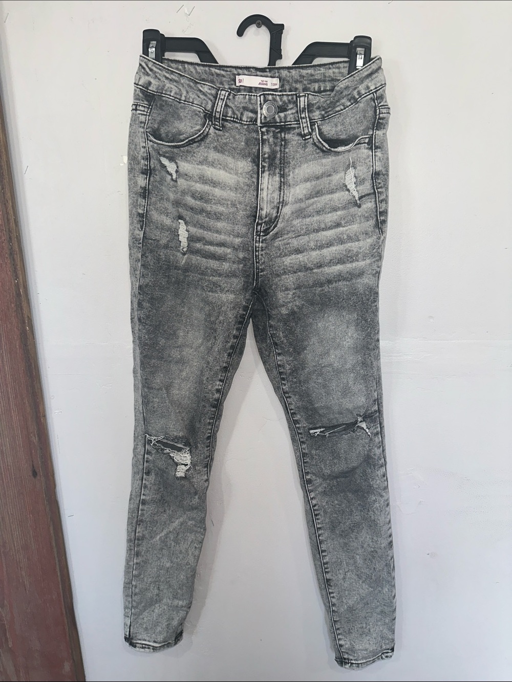 SO Grey Distressed Skinny Jeans